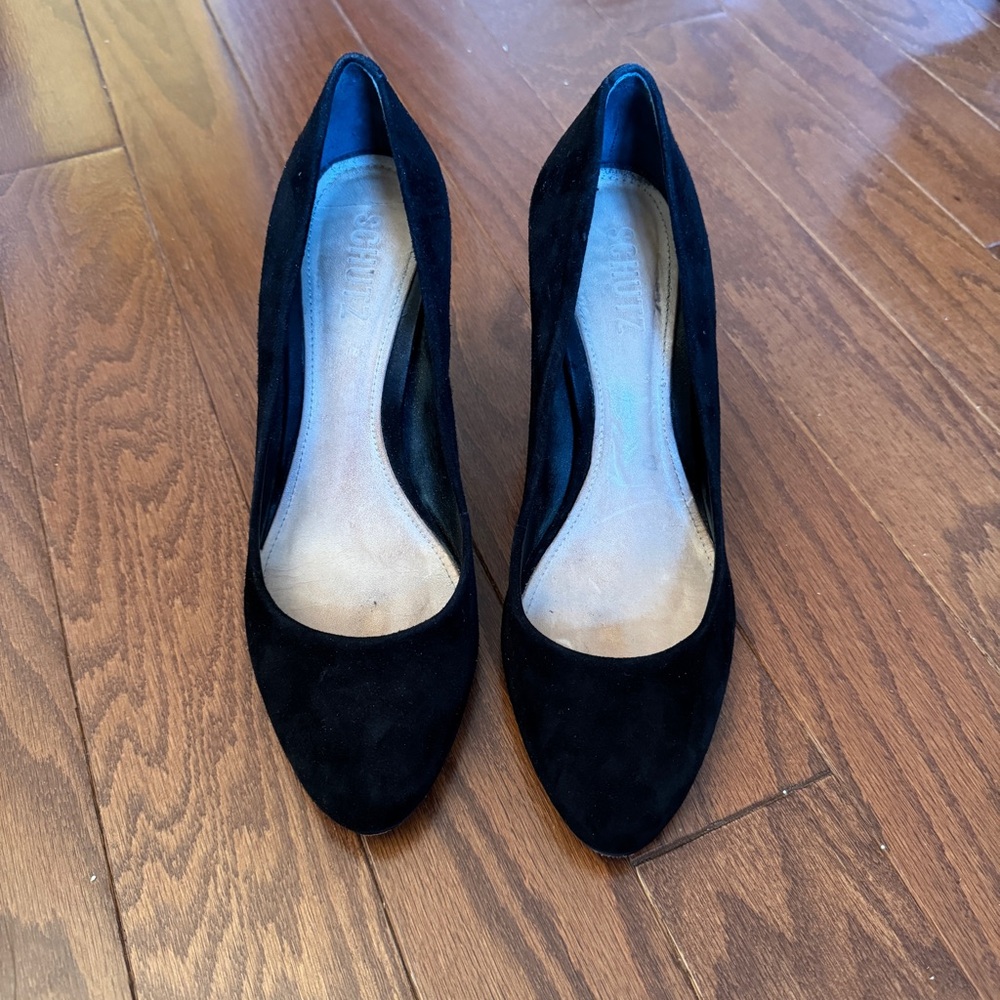 Schutz suede block heels | size 8